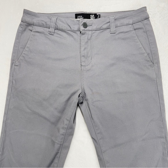 RSQ London Chino Skinny Pants 32x32 Solid Grey Stretch Great Condition!! - Picture 4 of 14